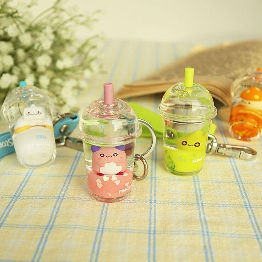 【楓之谷】韓國 MapleStory 官方周邊 鑰匙圈 飲料杯子吊飾（菇菇寶貝 / 雪吉拉 / 皮卡啾 / 綠水靈）-細節圖7