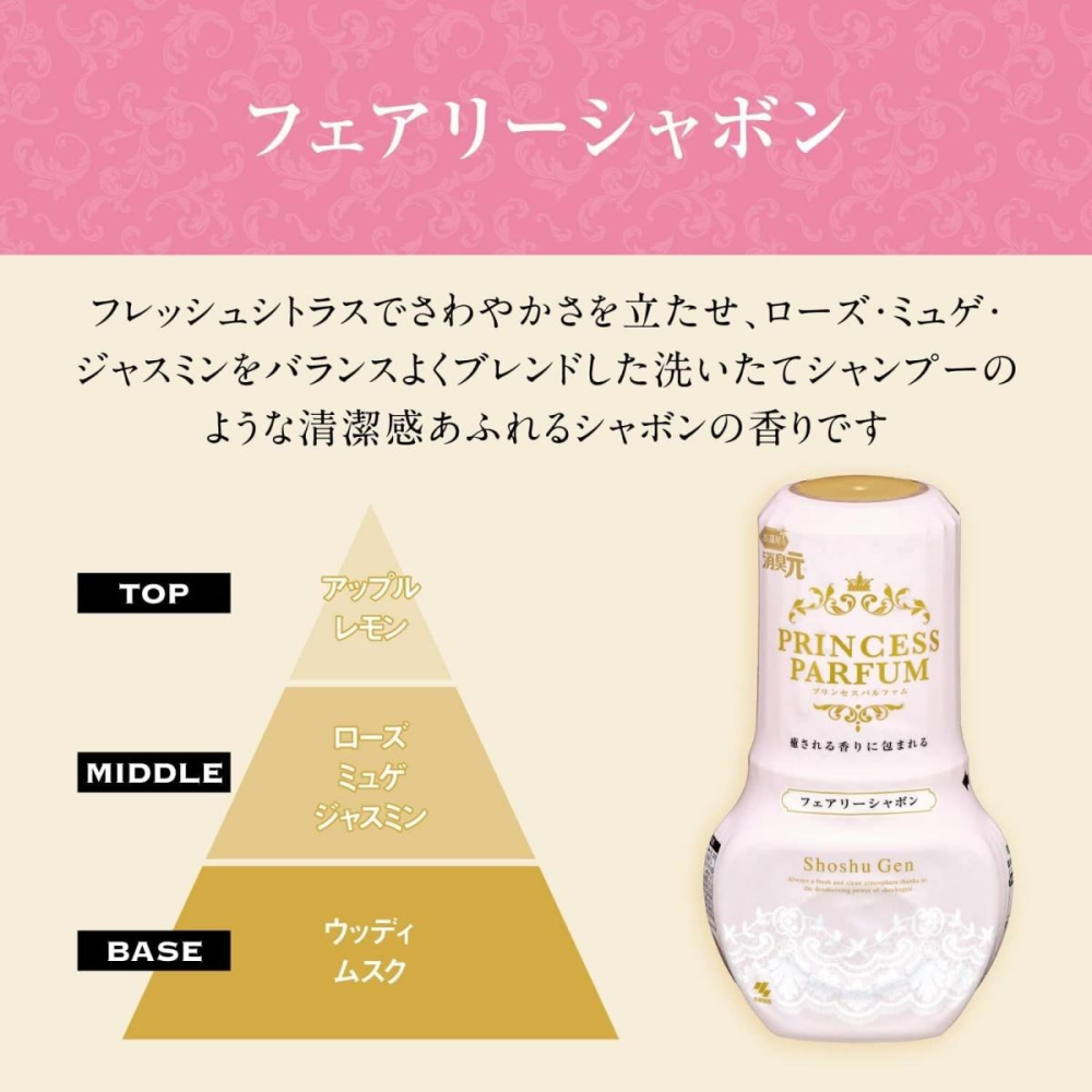 【小林製藥】日本製 消臭元 室內除臭芳香劑（400ml）Princess Parfum-細節圖6