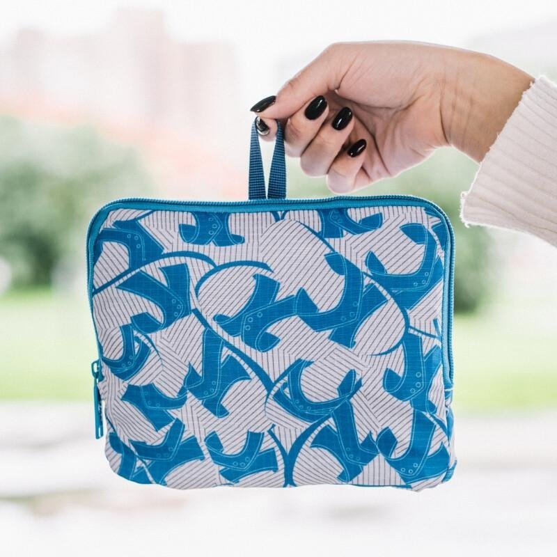 【murmur】旅行袋│博客來 X 錦源興聯名限定（藍白拖）輕簡旅袋、折疊收納袋 絕版商品-細節圖4