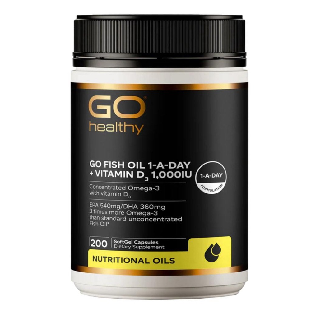 （🥝澳貨紐物）紐西蘭 GO Healthy - 魚油 + 維生素 D3 1000IU * 200-細節圖2