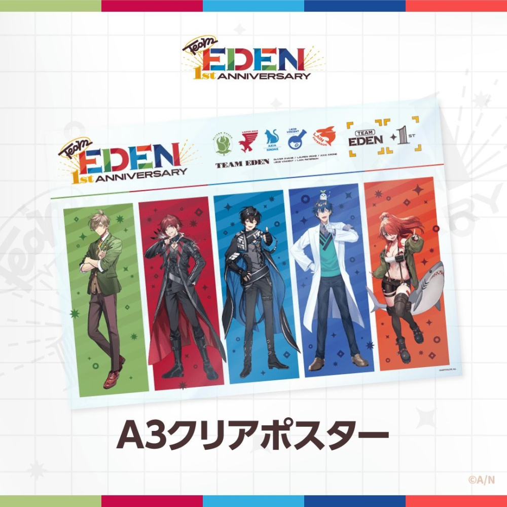 【全新未使用】NIJISANJI 2434 彩虹社 伊甸組 eden組 1週年 海報 金屬徽章-細節圖4