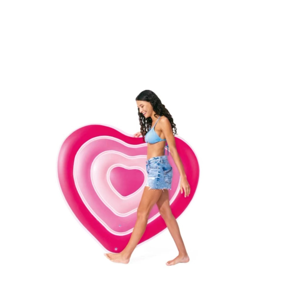 浮排 戶外用品 INTEX 愛心 充氣 水上浮排 浮床 水床 海灘 沙灘充氣墊 水上用品 愛心墊 海邊-細節圖2