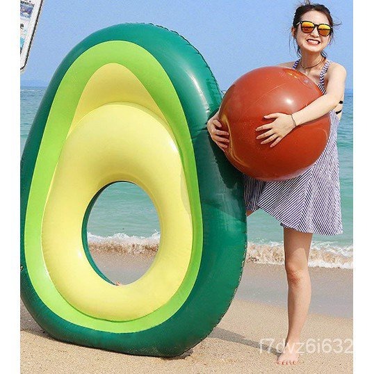 （24小時發貨）酪梨充氣泳圈(中間咖啡色可當充氣排球) 尺寸165*130公分 台灣發貨-細節圖2