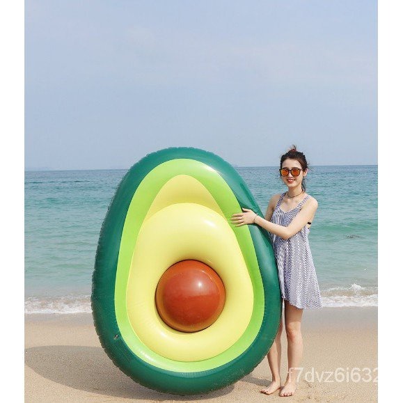 （24小時發貨）酪梨充氣泳圈(中間咖啡色可當充氣排球) 尺寸165*130公分 台灣發貨-細節圖3