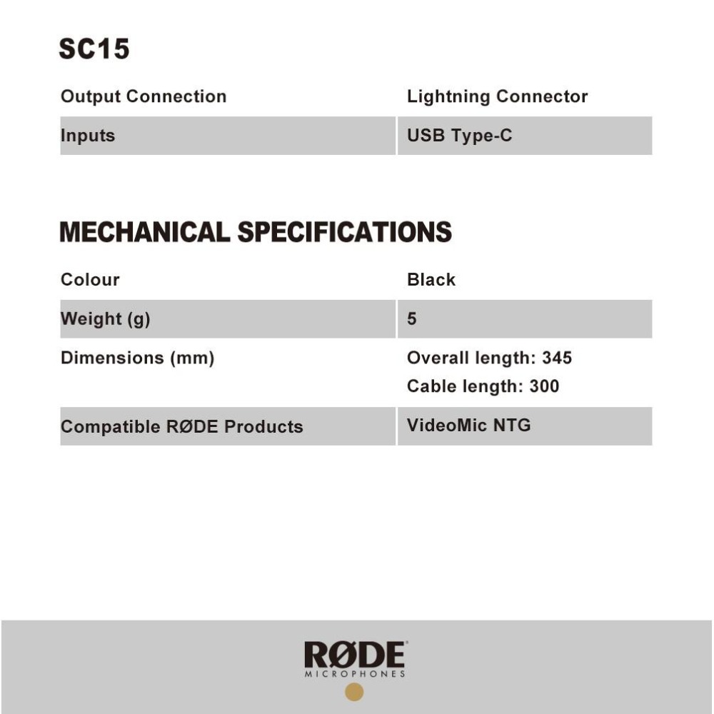 RODE｜SC15 USB-C to Lightning 連接線 轉接線 公司貨-細節圖4