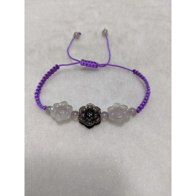 和田玉配月光石手工手鍊-細節圖2