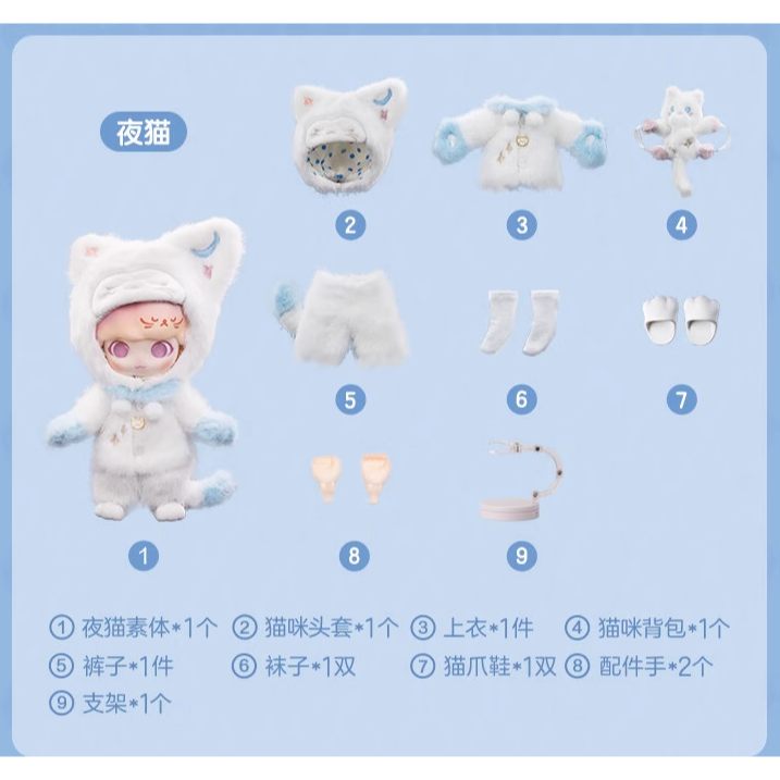 【3C配件倉】~預購商品~ POPMART 泡泡瑪特 DIMOO 夢遊系列 可動人偶 夜貓 貓咪殿下-細節圖4