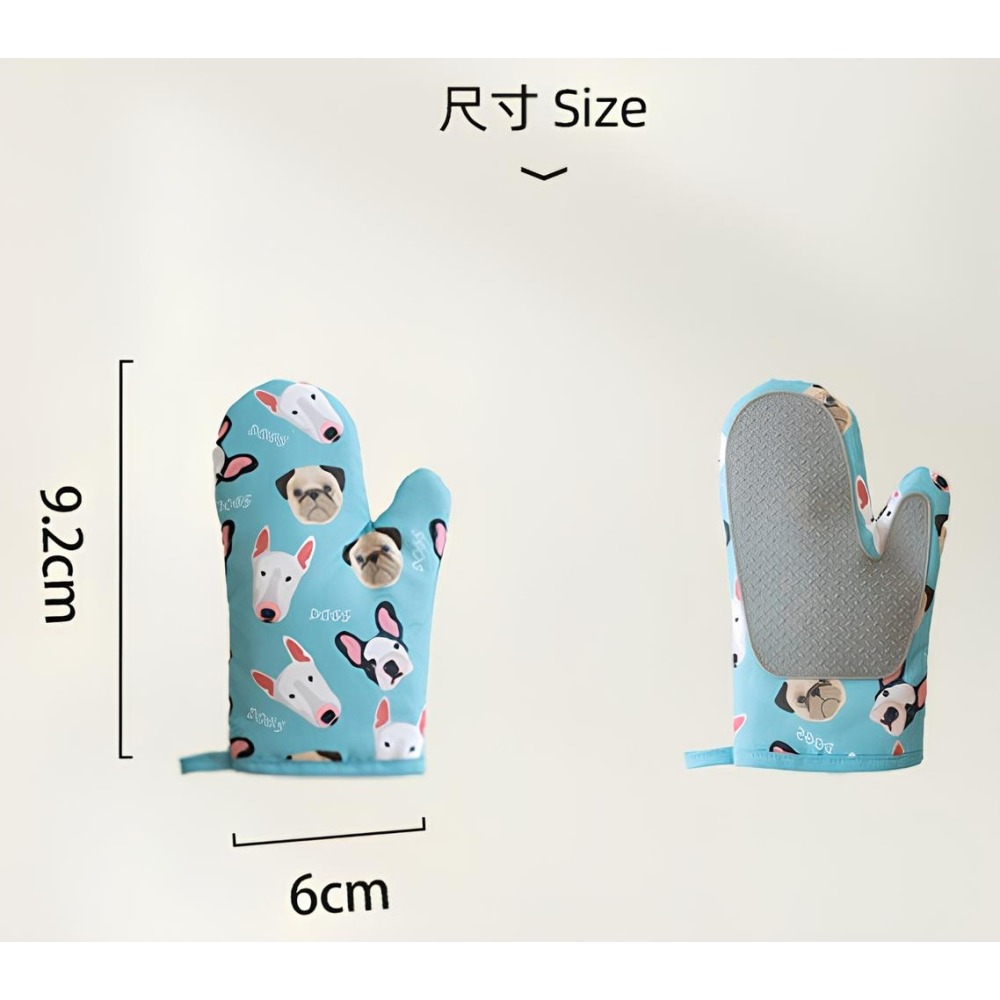 巴哥犬 PUG 巴哥 可愛狗狗 隔熱防燙手套 廚房烘焙手套-細節圖4