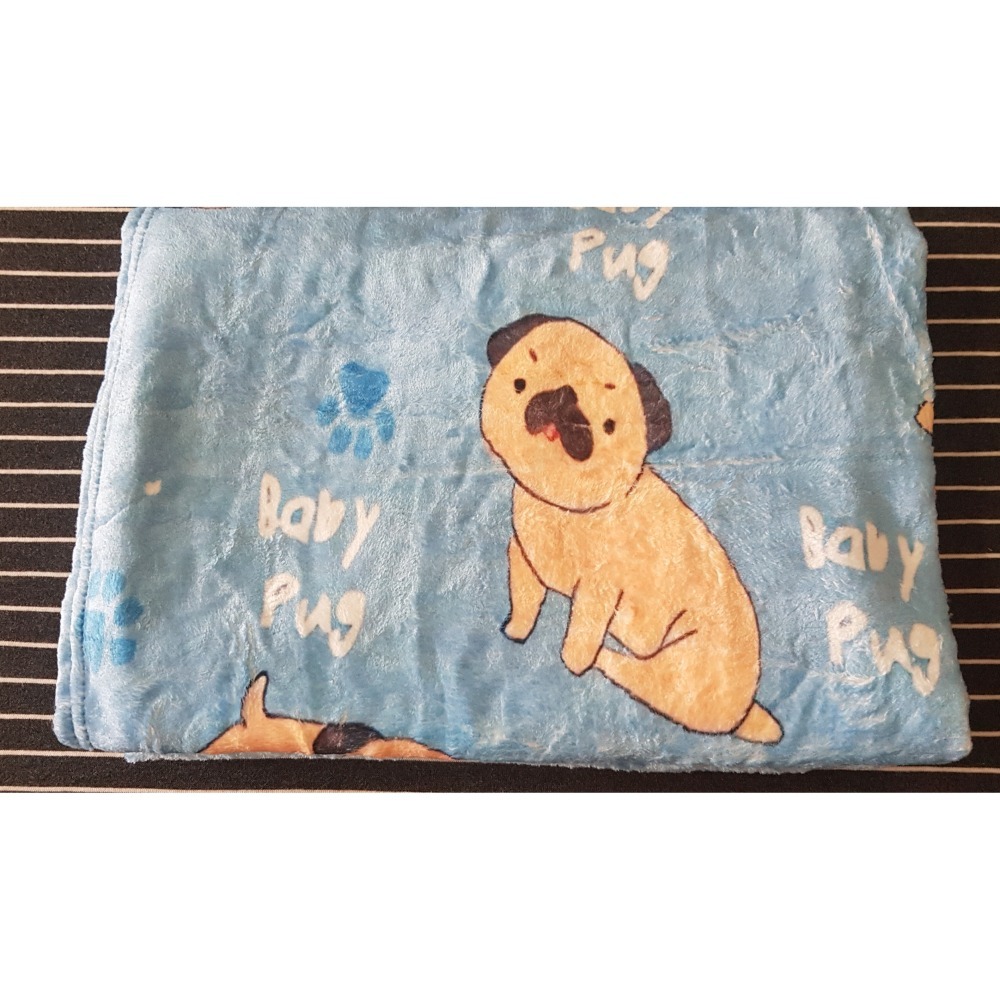 巴哥 PUG 巴哥犬 可愛狗狗 印花 法蘭絨毯 寶寶毯 午睡毯 辦公室空調毯 寵物毯 寵物被-細節圖5