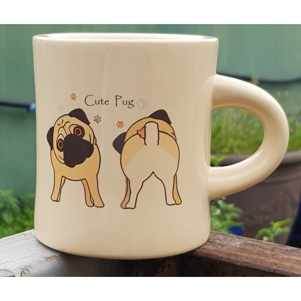 巴哥 PUG 萌犬巴哥犬 狗狗圖案 陶瓷馬克杯 咖啡杯 380ML-細節圖4