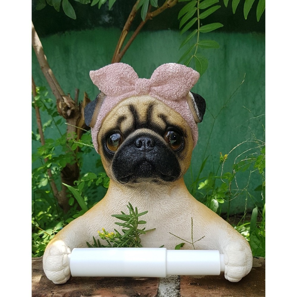 巴哥 PUG 可愛巴哥狗狗 免打孔 浴室 牆面 壁掛式 衛生紙捲架-細節圖5