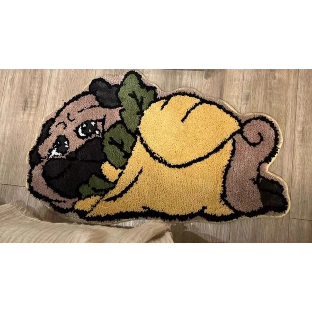 巴哥 PUG 可愛巴哥犬狗狗異形圖案簇絨地墊 腳踏墊 50*80CM-細節圖2