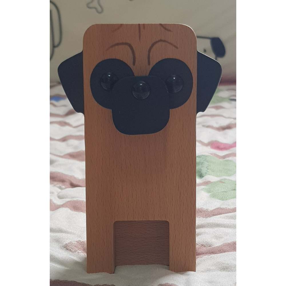 巴哥 PUG 可愛巴哥犬 狗狗造型 木質動物眼鏡架 工藝品擺飾 辦公室創意桌面收納擺飾-細節圖2