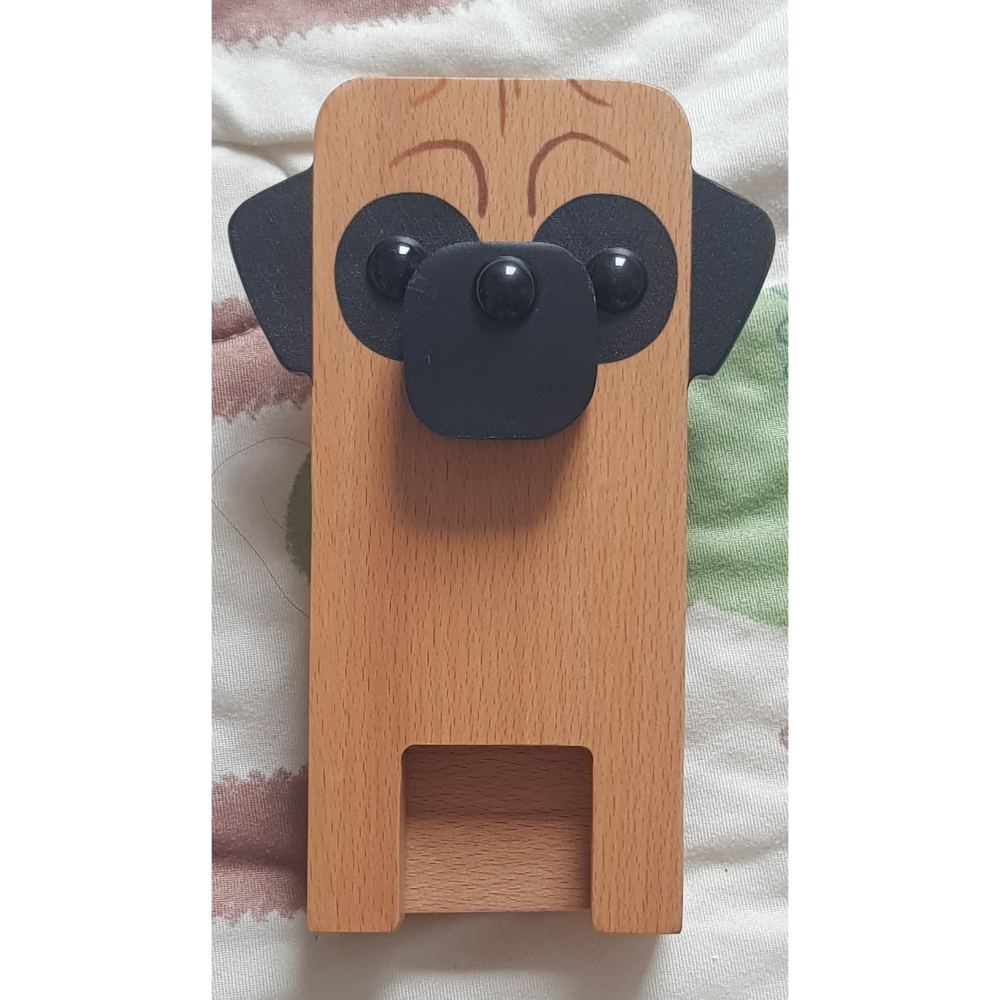 巴哥 PUG 可愛巴哥犬 狗狗造型 木質動物眼鏡架 工藝品擺飾 辦公室創意桌面收納擺飾-細節圖3