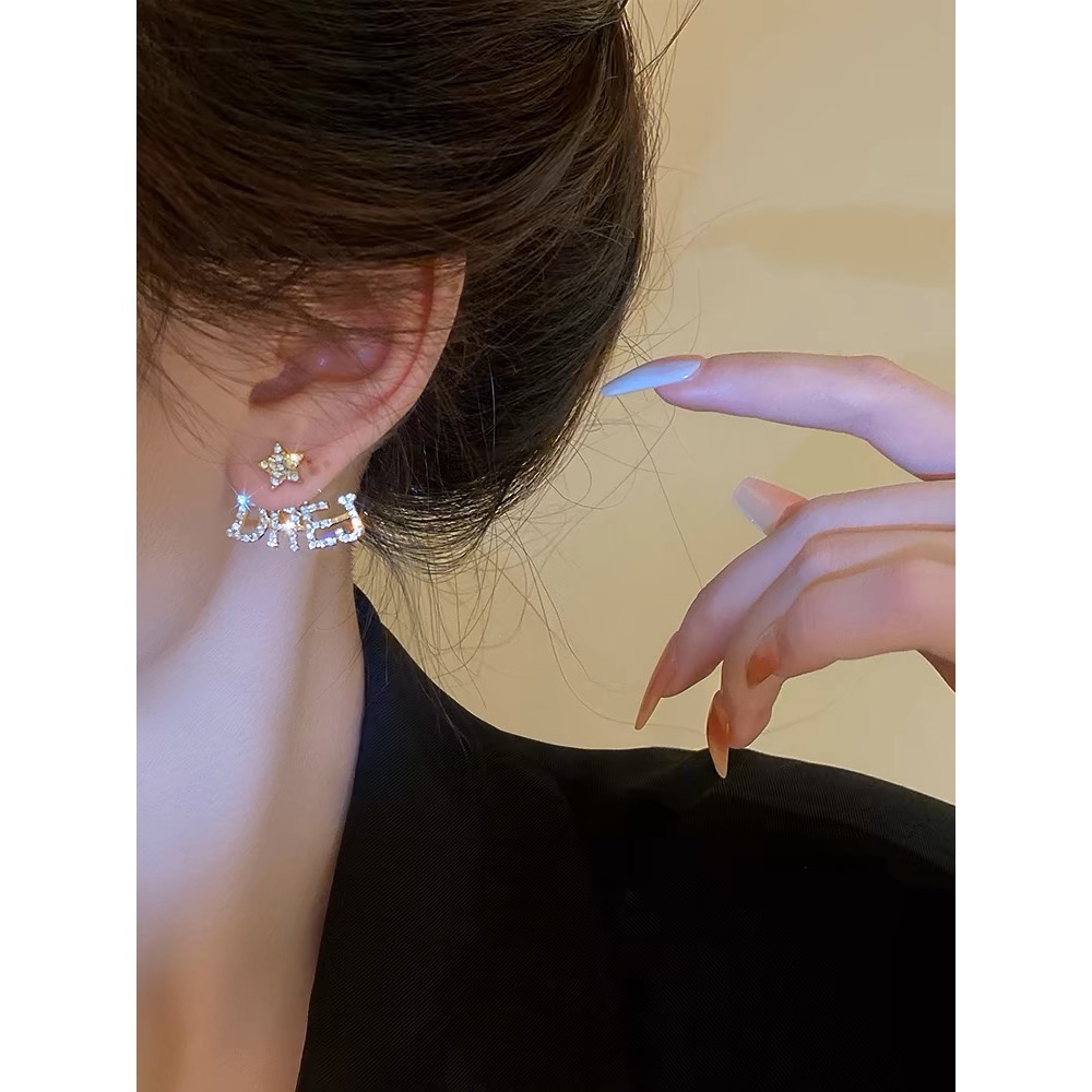 輕奢高級感小眾設計感耳環2023新款爆款氣質字母耳飾女-細節圖3