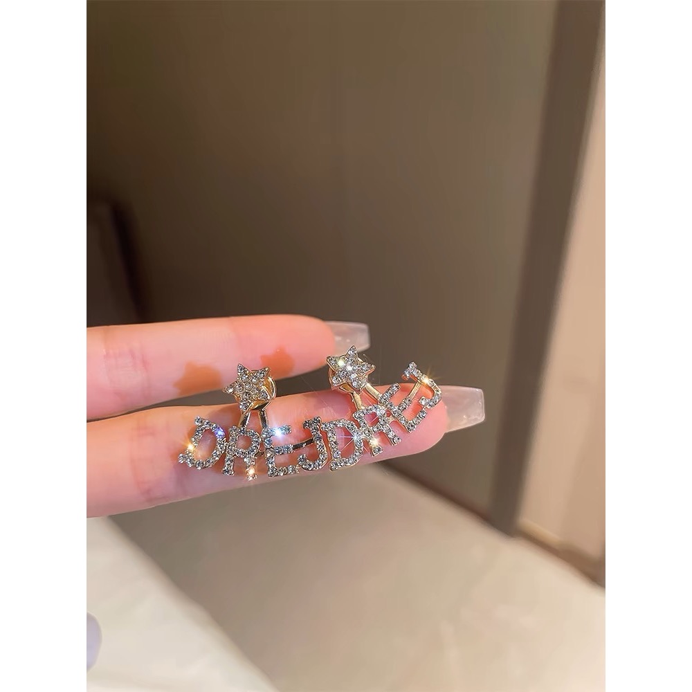 輕奢高級感小眾設計感耳環2023新款爆款氣質字母耳飾女-細節圖4