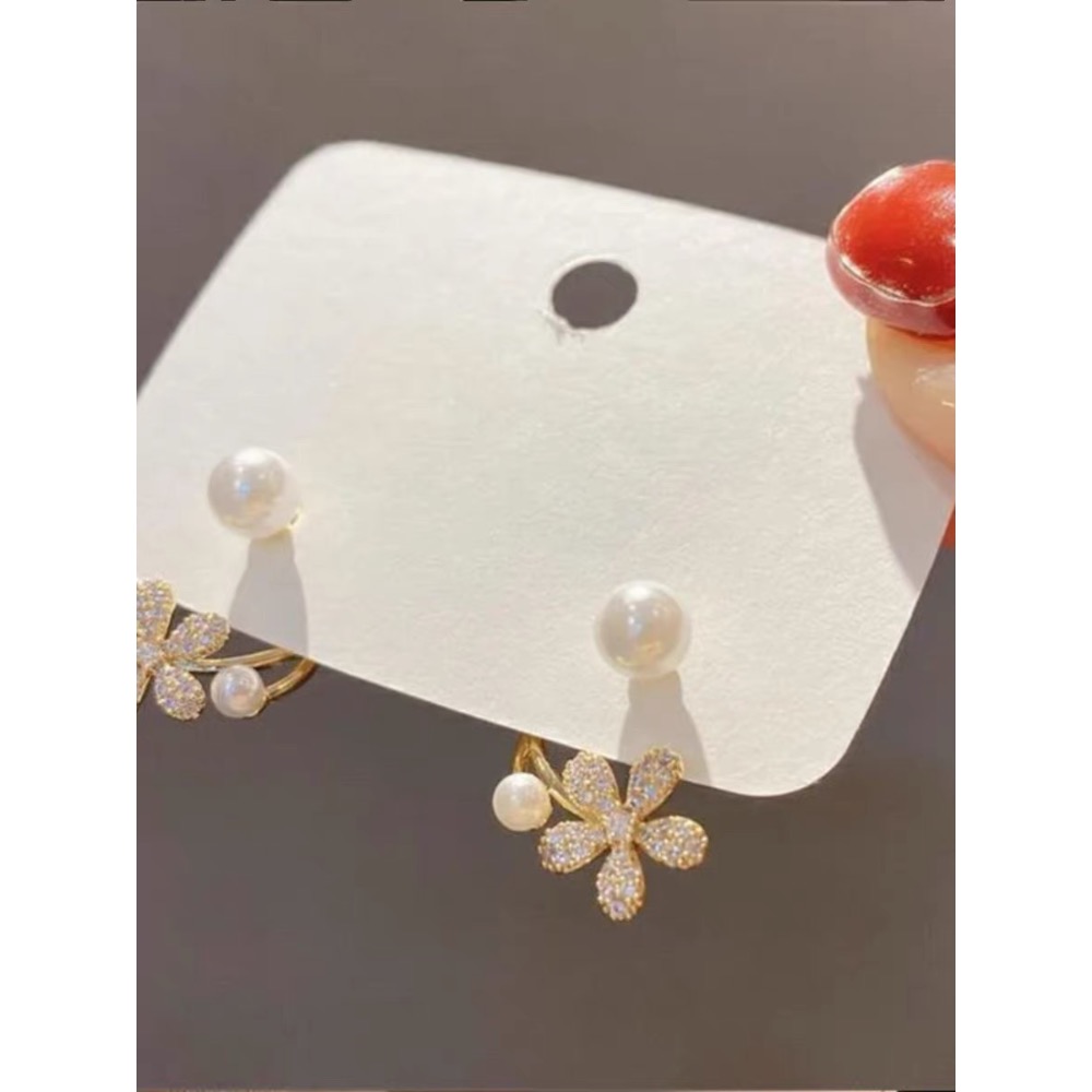 夏季花朵925銀針耳釘女新款耳環氣質高級感耳飾小眾設計感-細節圖2