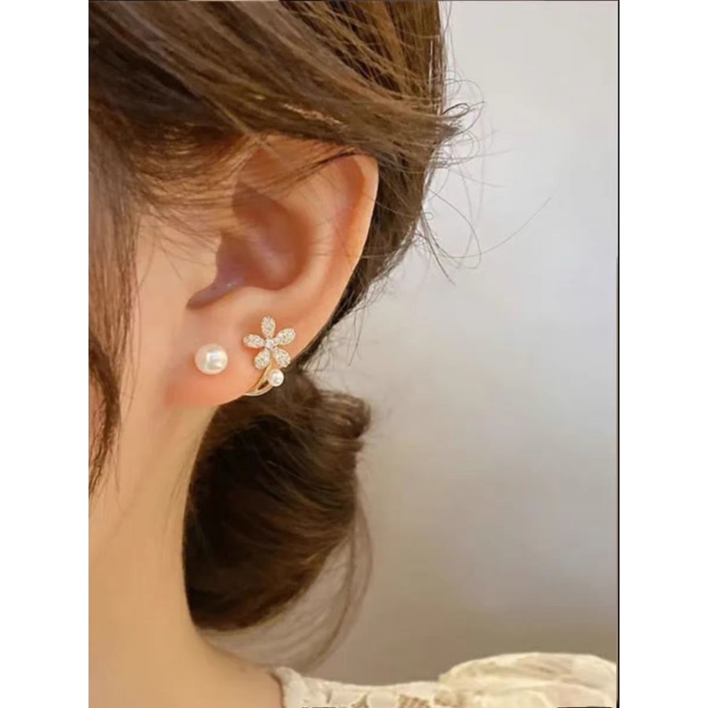 夏季花朵925銀針耳釘女新款耳環氣質高級感耳飾小眾設計感-細節圖3