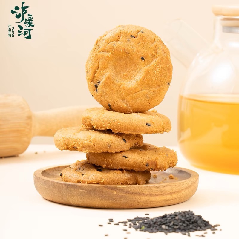 瀘溪河一口酥小桃酥餅乾蔥香味南京特產中式糕點早餐休閒零食小吃-細節圖3