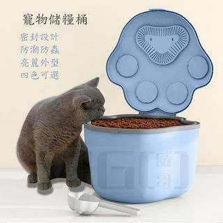 【威哥寵物】大容量寵物飼料桶（附量杯） 貓砂桶 米桶 寵物零食桶 零食儲 儲糧桶 飼料食物密封罐 糧食桶 密封桶-細節圖3