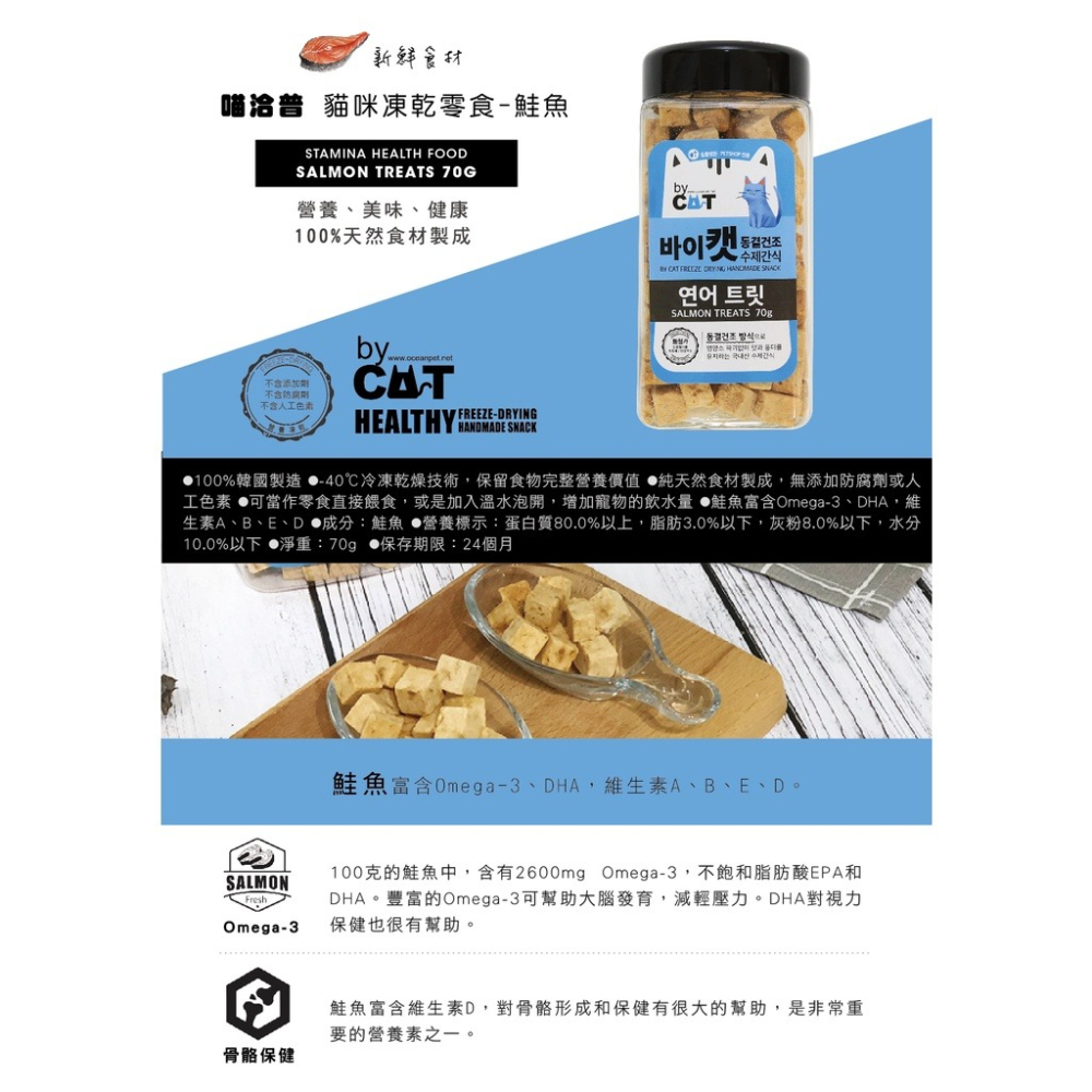 威哥寵物 喵洽普 貓咪凍乾零食 鱈魚/鮭魚/爆蛋毛鱗魚 寵物零食 寵物凍乾 寵物零嘴 貓零食-細節圖2