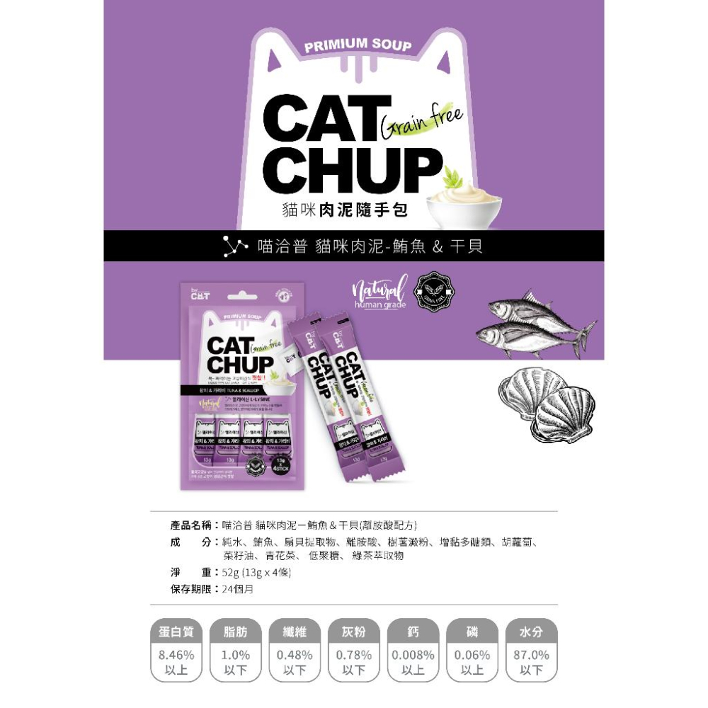 【威哥寵物】喵洽普 Cat Chup 無穀 貓咪肉泥4入  7入 貓咪肉泥 貓零食隨身包 貓咪零食 肉泥 韓國生產-細節圖3