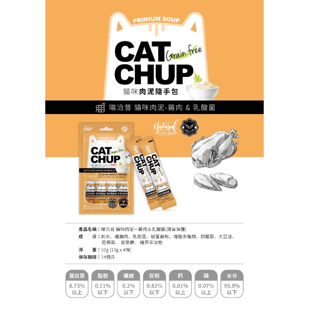 【威哥寵物】喵洽普 Cat Chup 無穀 貓咪肉泥4入  7入 貓咪肉泥 貓零食隨身包 貓咪零食 肉泥 韓國生產-細節圖4