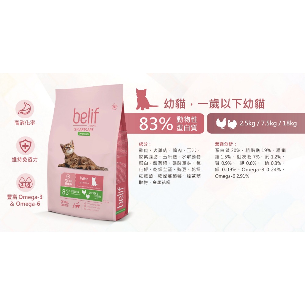 威哥寵物 比利夫 belif 貓糧 貓咪飼料 貓飼料 成貓 幼貓 化毛 泌尿 2.5kg 3kg-細節圖4