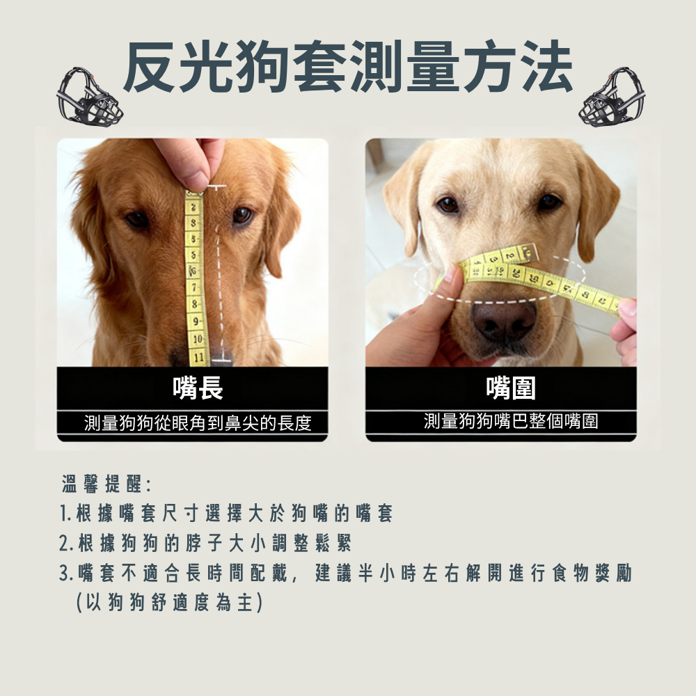 【威哥寵物】反光狗嘴套 中大型犬網狀嘴套 寵物口罩 狗嘴套 狗狗嘴罩 防咬防亂吃 中大型 網狀嘴套 網狀口罩-細節圖3