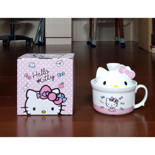 全新 Hello Kitty 造型泡麵碗 陶瓷 單耳碗柄