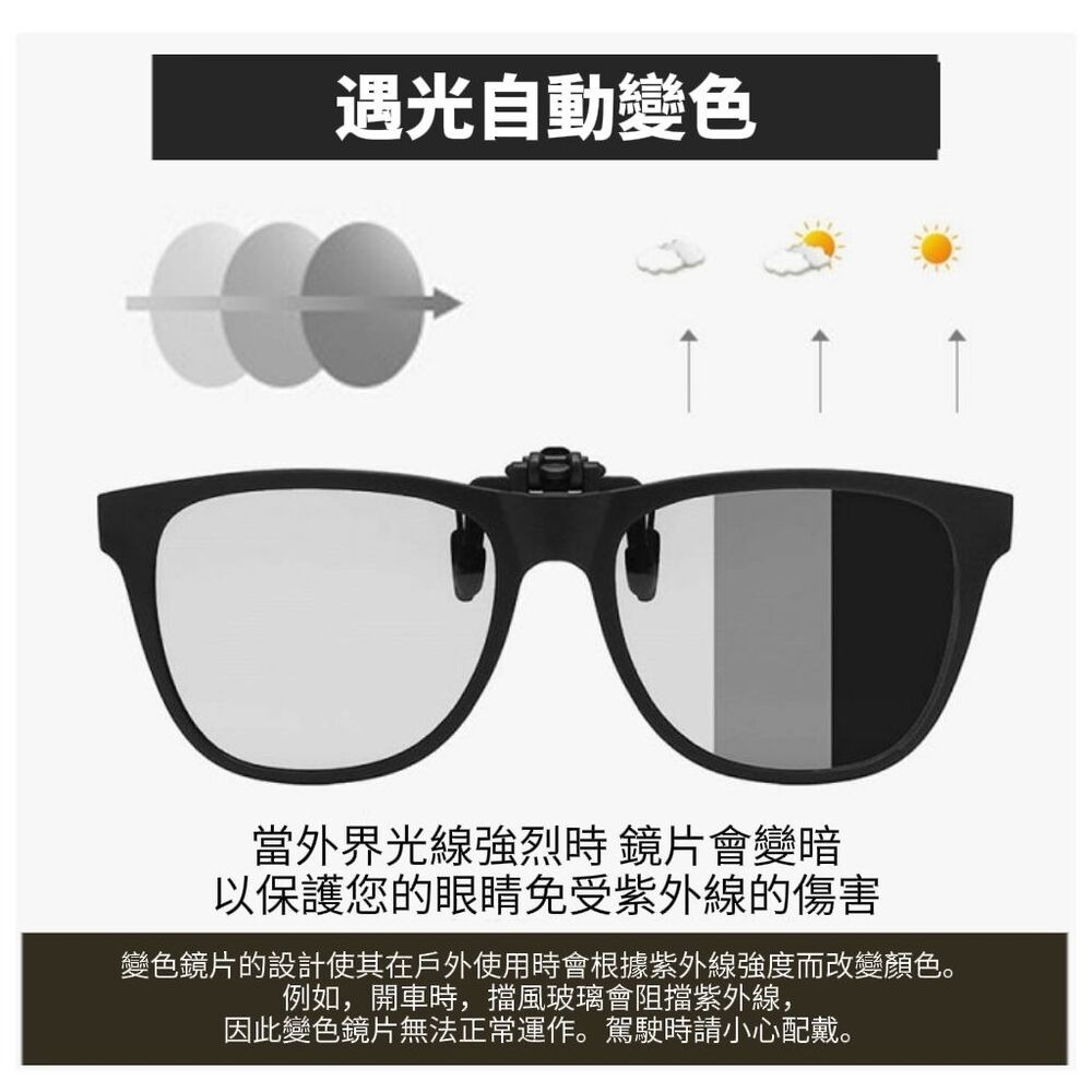 【CLIP】眼鏡族專用變色遮光眼鏡夾片 變色遮光-細節圖3