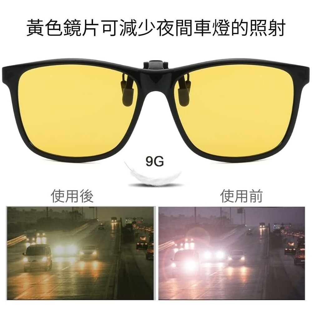【黃騎士】夜視偏光眼鏡夾片 駕駛開車 偏光夜視-細節圖4