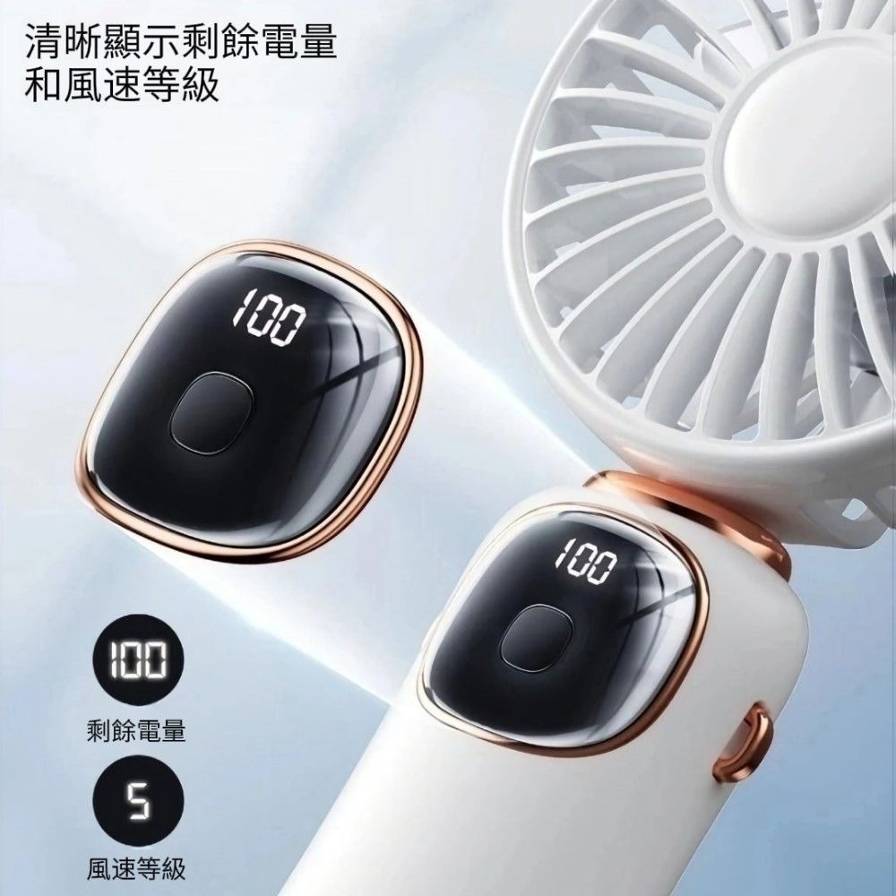 【涼顏即日】夏日手持迷你摺疊風扇 五檔調節 手持風扇 桌面風扇-細節圖2
