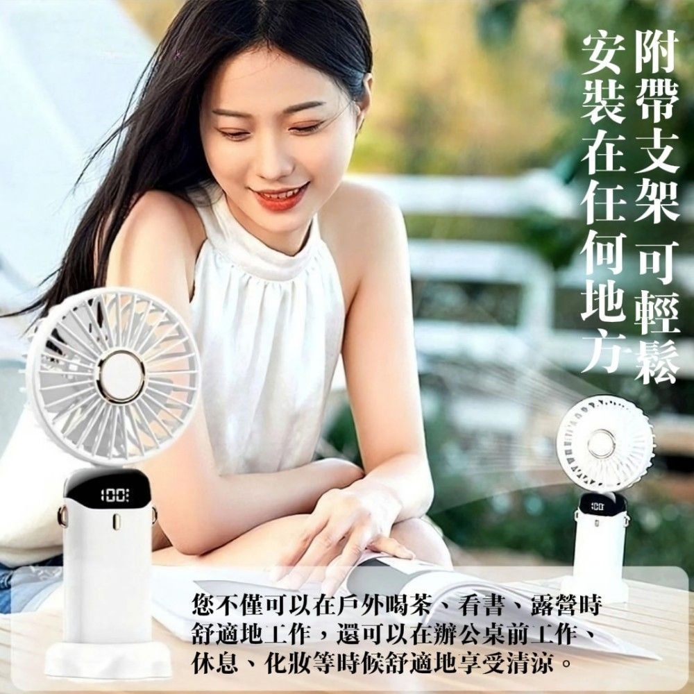 【涼顏即日】夏日手持迷你摺疊風扇 五檔調節 手持風扇 桌面風扇-細節圖4