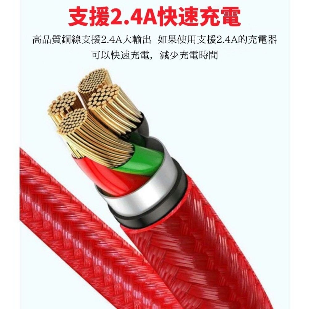 【極快感知】尼龍編織三合一充電線 提速30% 柔韌編織 抗拉不斷-細節圖3