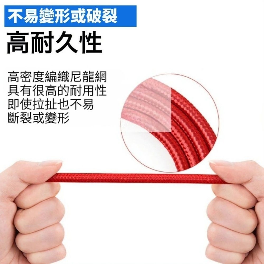 【超快感知】編織混色三合一充電線 提速30% 線頭加固 快充不燙-細節圖8