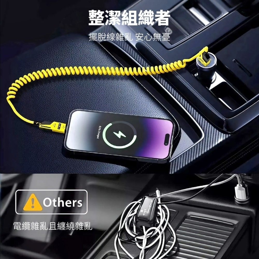 【極致機械】65W機械彈簧四合一充電傳輸線 IPhone13 14 15pro 三星-細節圖2