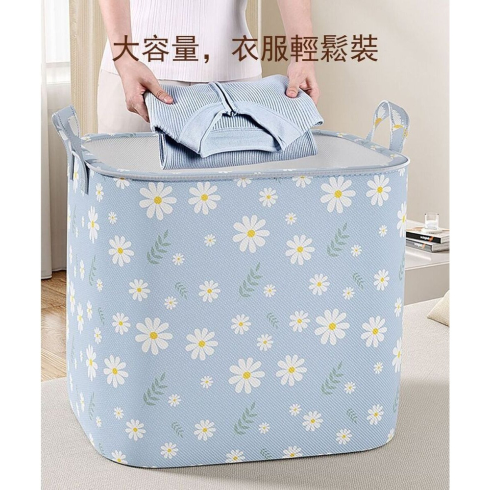 【花漾系】日式花漾衣物收納袋100L 收納袋 洗衣籃 收納籃-細節圖5