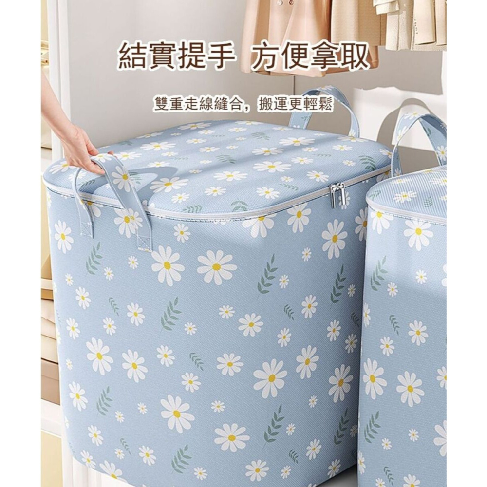 【花漾系】日式花漾衣物收納袋100L 收納袋 洗衣籃 收納籃-細節圖6