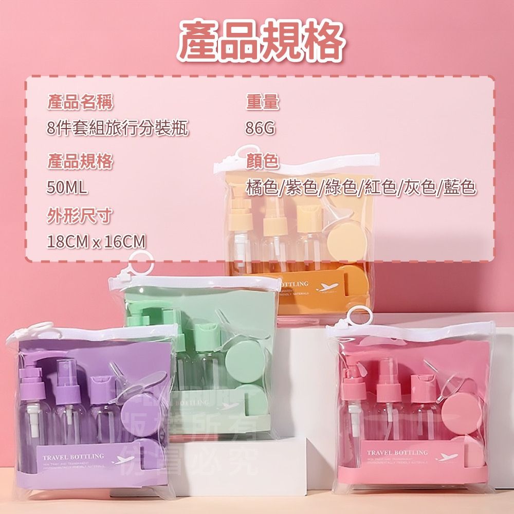 【衛生控】旅行分裝8件組 帶自己的沐浴洗髮乳最安全-細節圖11