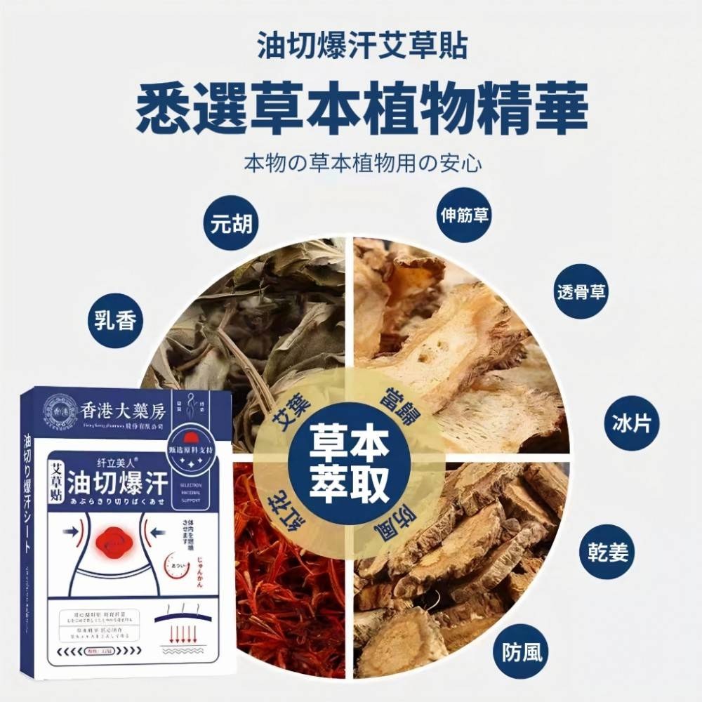 【草本燃】艾草油切爆汗貼 艾草貼-細節圖3