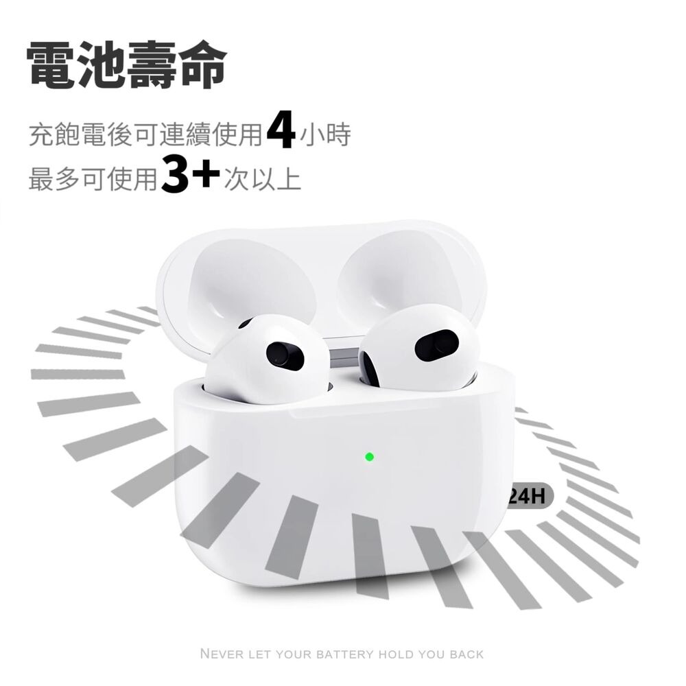 【白晶倉】pro3臨場感無線藍芽耳機 加贈隨身充電倉-細節圖9