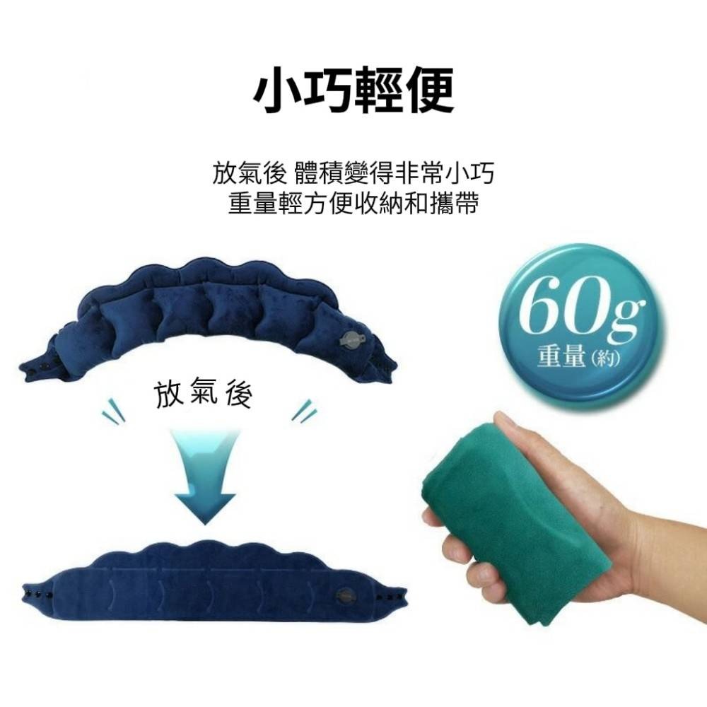 【FINO】旅行折疊充氣護頸枕/U型枕 水晶絨材質-細節圖6