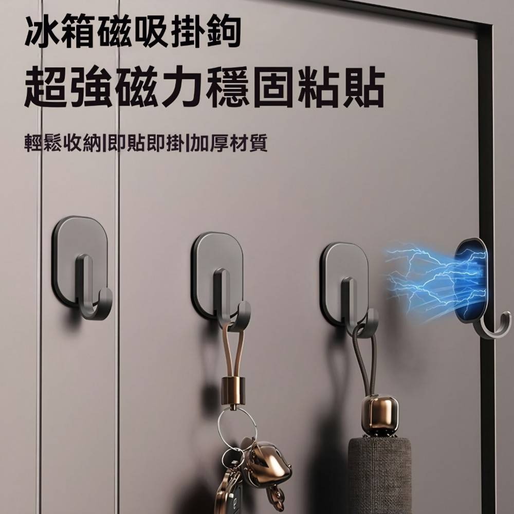 【磁力感】重複性免打孔磁吸掛勾-細節圖2