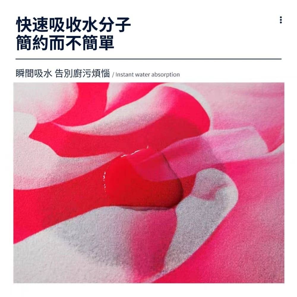 【牡丹】牡丹花軟式吸水硅藻泥地墊 40×40cm-細節圖3