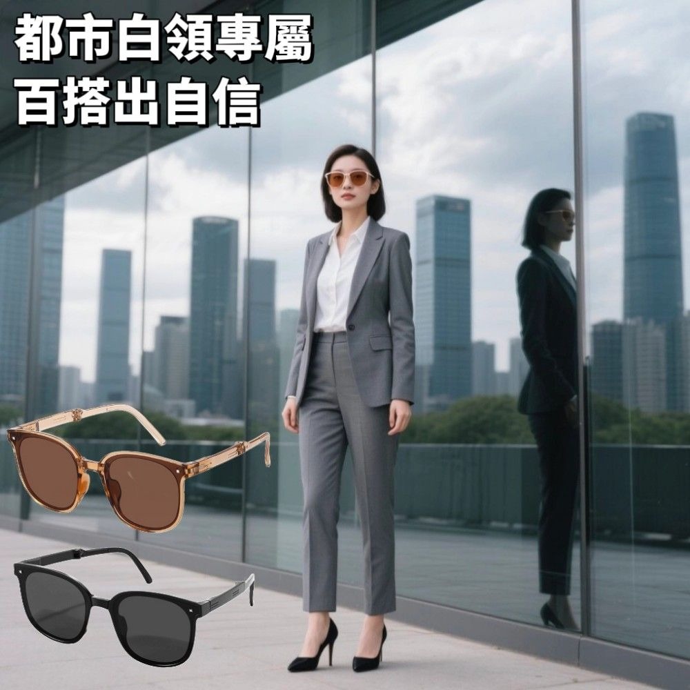 【SUNDAY】六節折疊抗UV太陽鏡 加贈氣墊收納包 三段式摺疊 輕巧收納-細節圖2