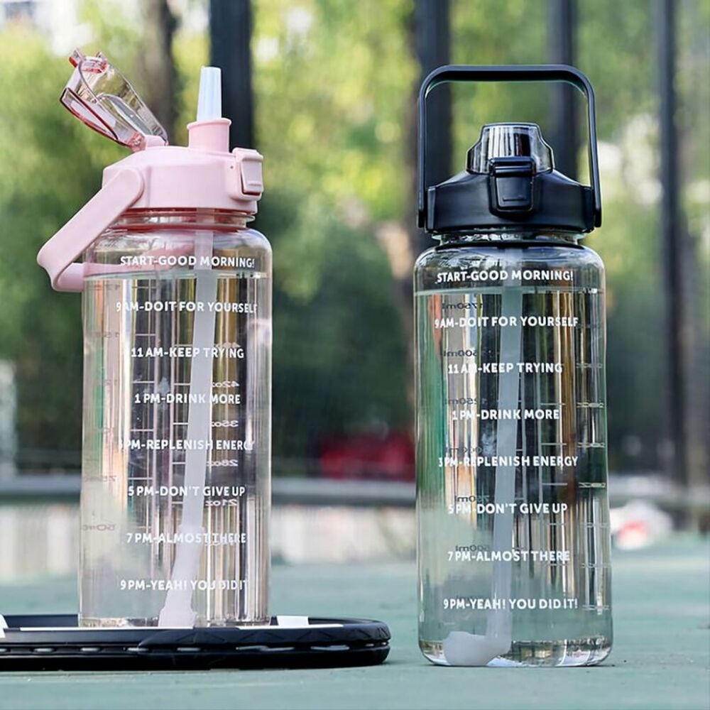 【Training】巨量透明運動水壺2000ml 加贈彈蓋吸管-細節圖9