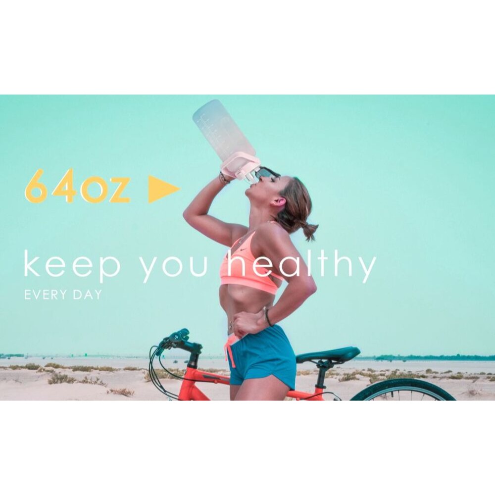 【水映生活】漸變彈跳吸管水壺 2000ml 露營運動水壺 大容量隨身壺-細節圖7