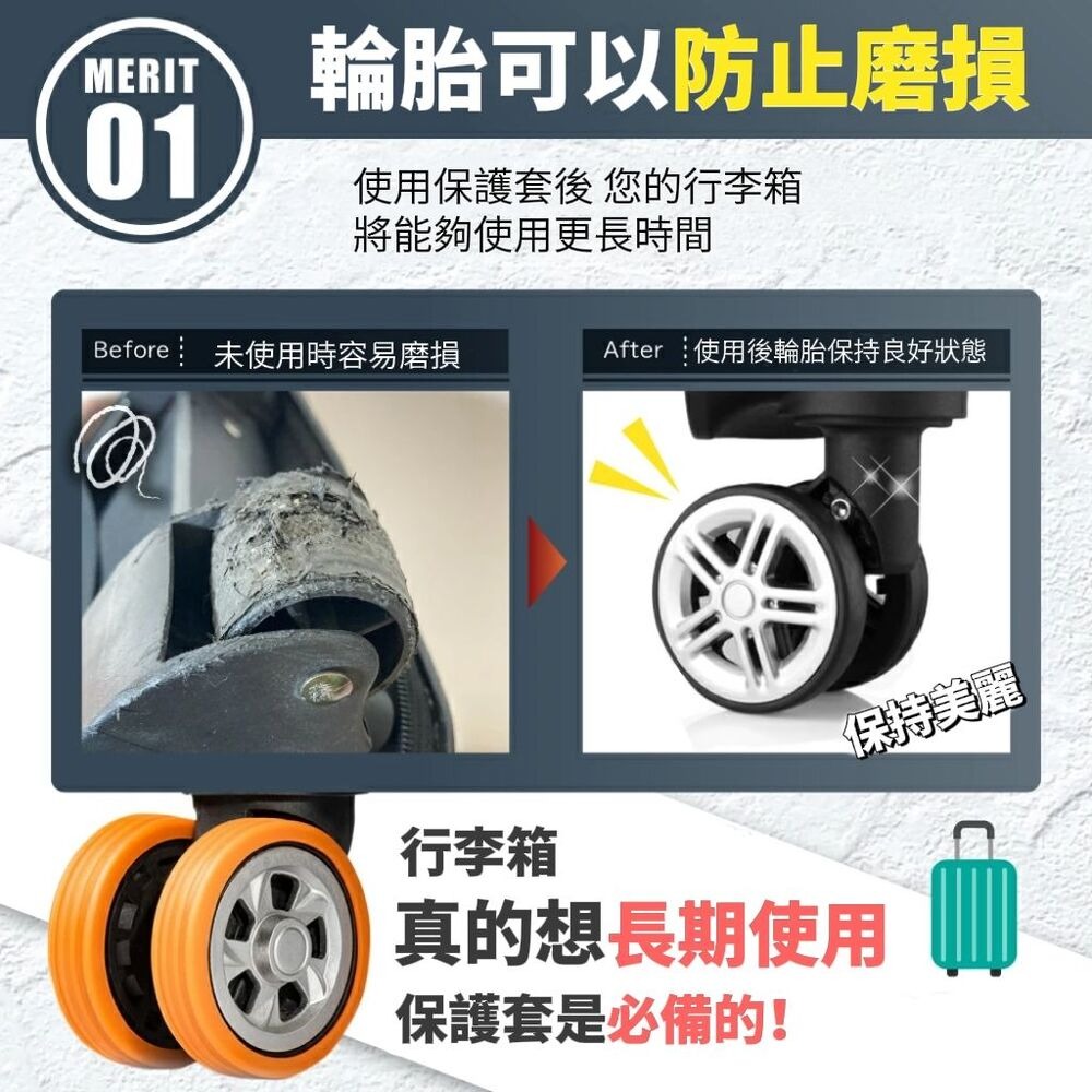 【日式輕旅】行李箱腳輪保護套 8入組-細節圖4