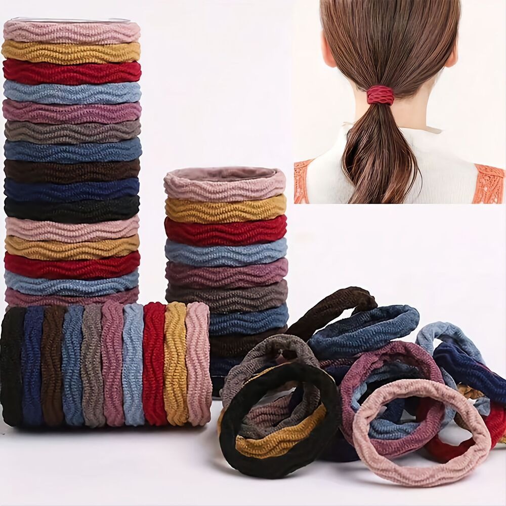 韓式Y2K配色彈力髮圈 加強彈力耐用材質 100入-細節圖6